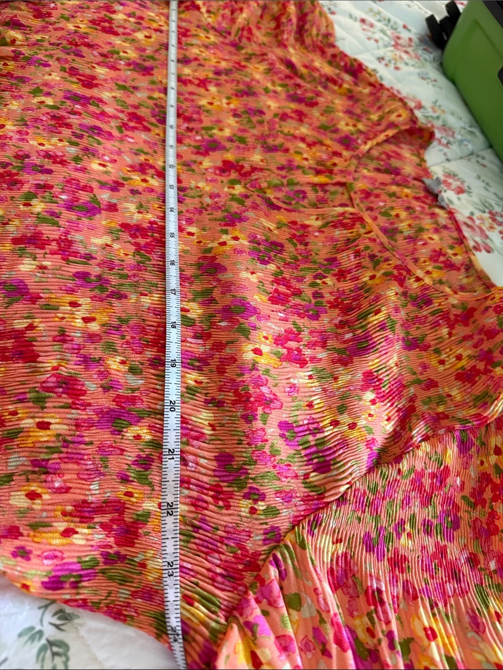 Women’s Floral Peasant Blouse - Pink & Orange - Picture 4 of 4
